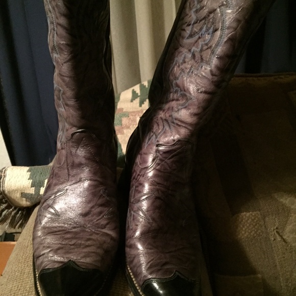 dark grey cowboy boots